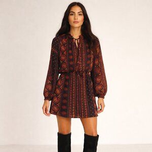 Zara Boho Paisley Blouson Mini Dress NWT | Dark Romantic Festival Style